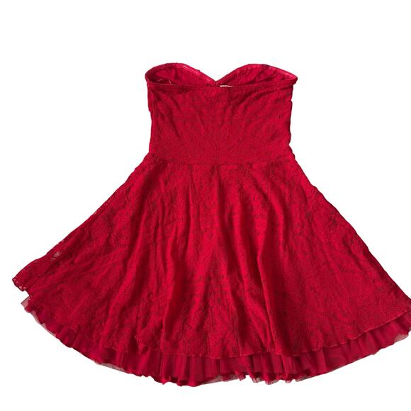 Free People Red Lace Beaded Party Club Boho Dress size XS Cocktail - Picture 4 of 11